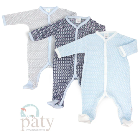 Paty Footie Blue/Gray