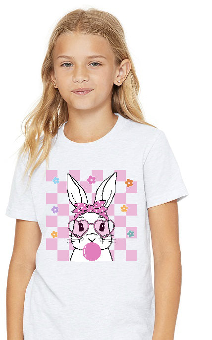 Girls Bunny Bubble Gum print tee