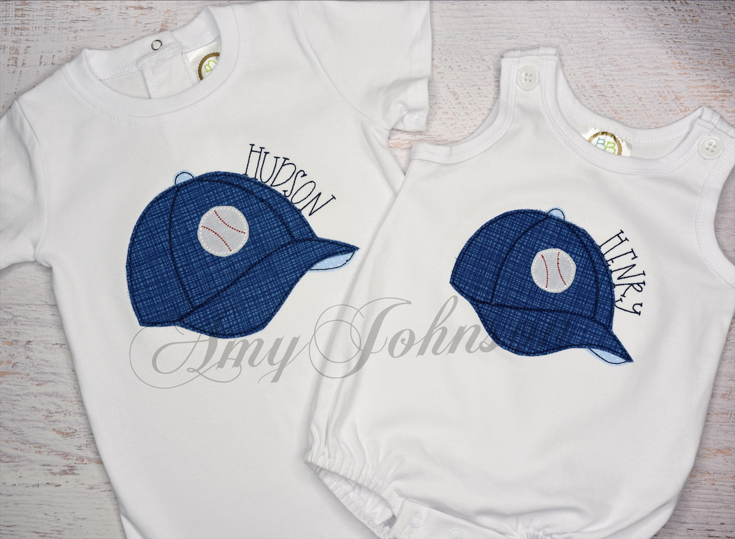 Baseball Hat Applique Shirt or Bubble