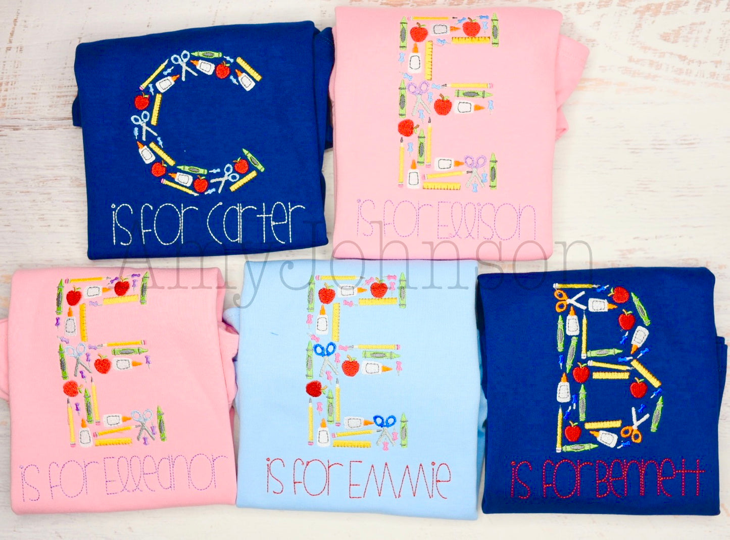 Back to School Letter + Name Shirt Unisex