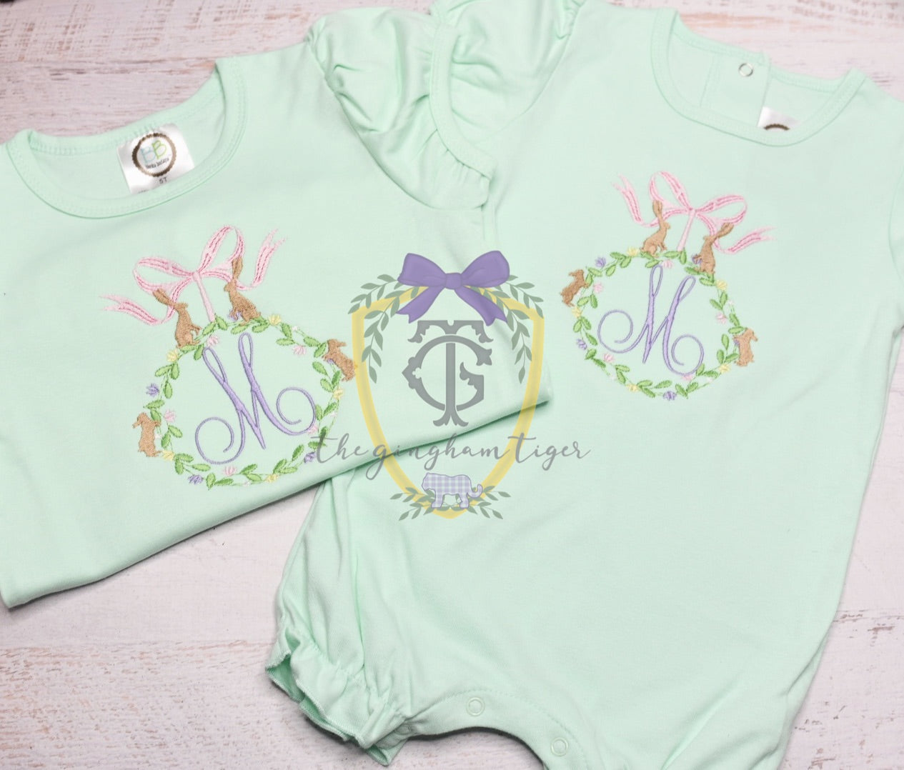 Easter monogram embroidery