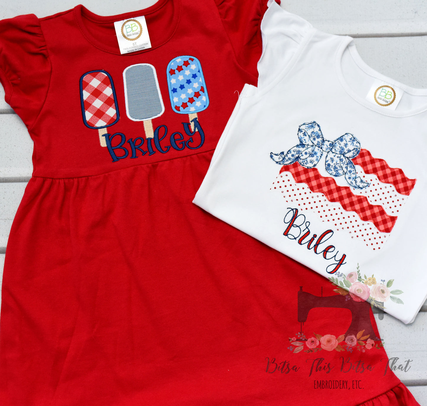 Patriotic Popsicle Trio Applique