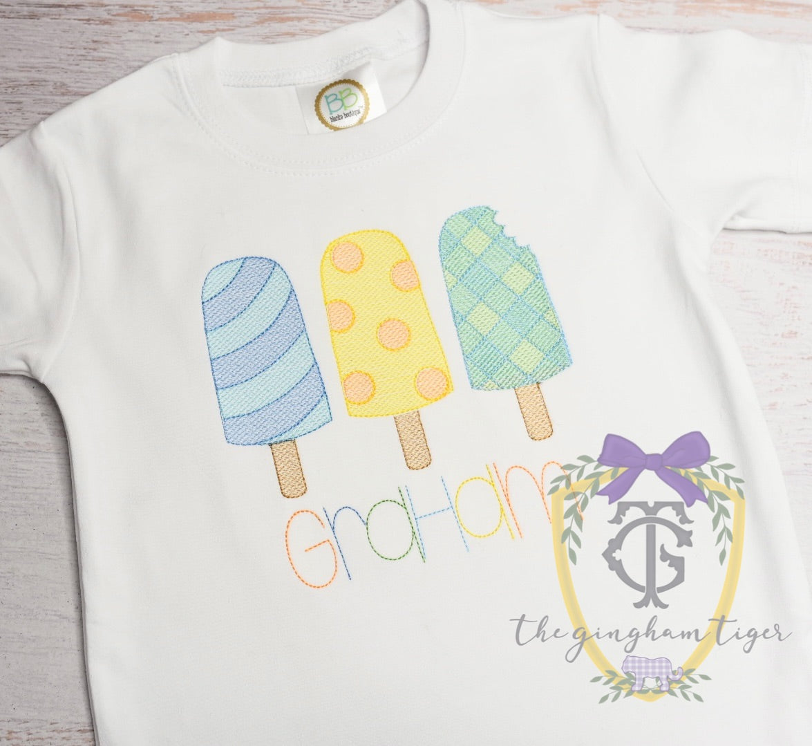 Popsicle Sketch Embroidery Boy