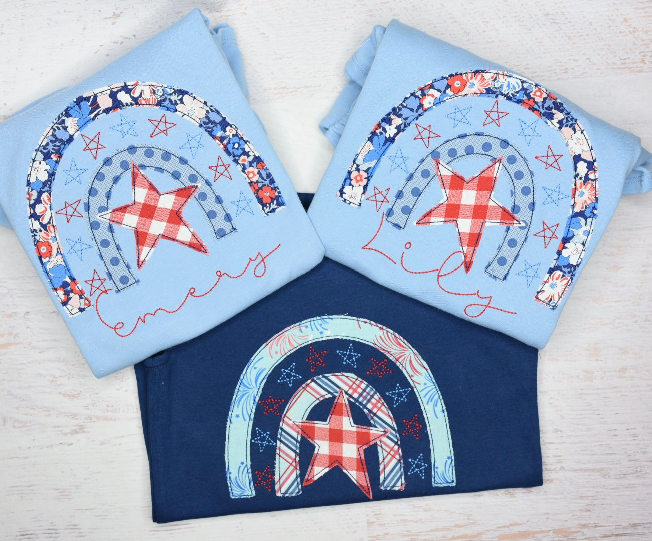 Patriotic Rainbow Applique