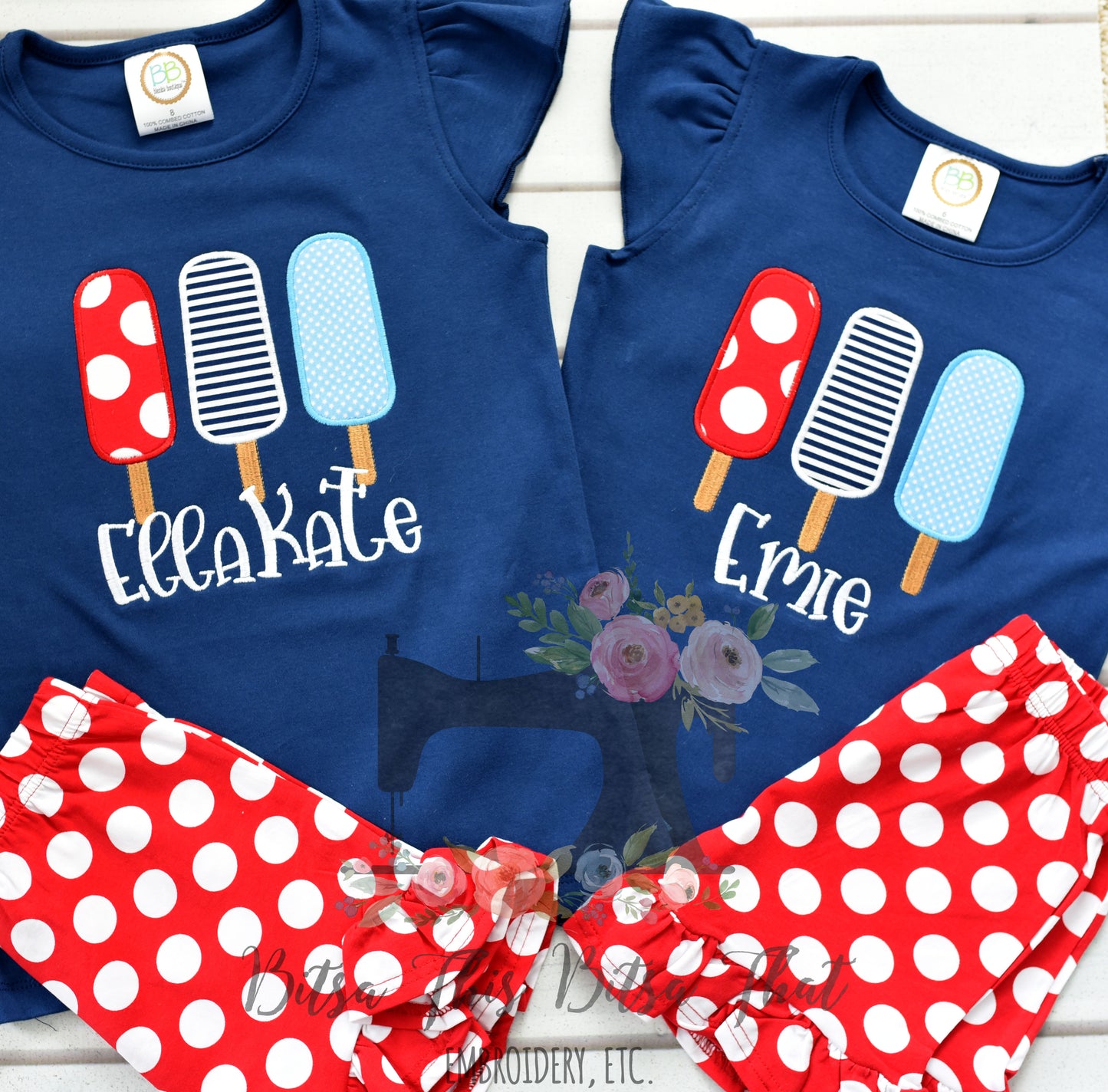 Patriotic Popsicle Trio Applique
