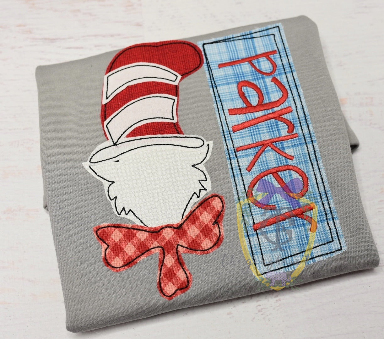 Hat With a Cat Applique Shirt