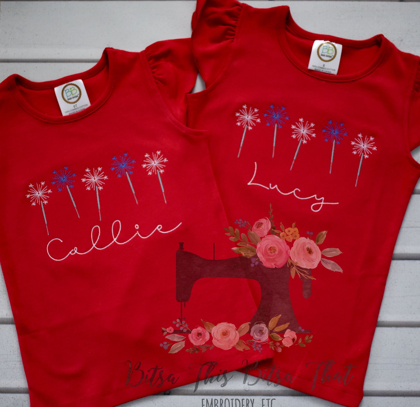 Sparkler embroidery tee