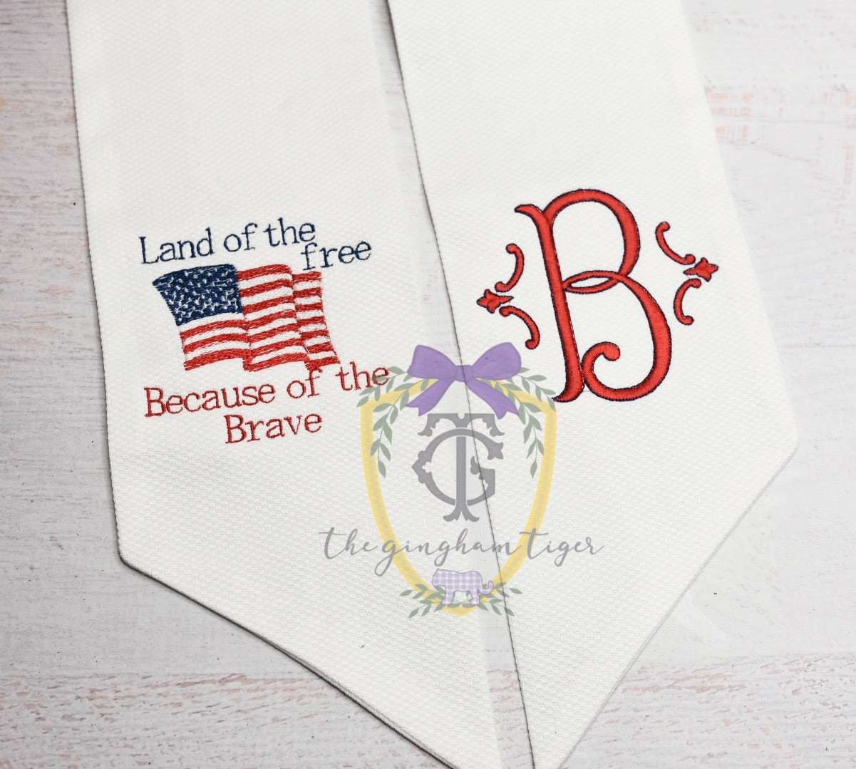 Land of the free wreath sash