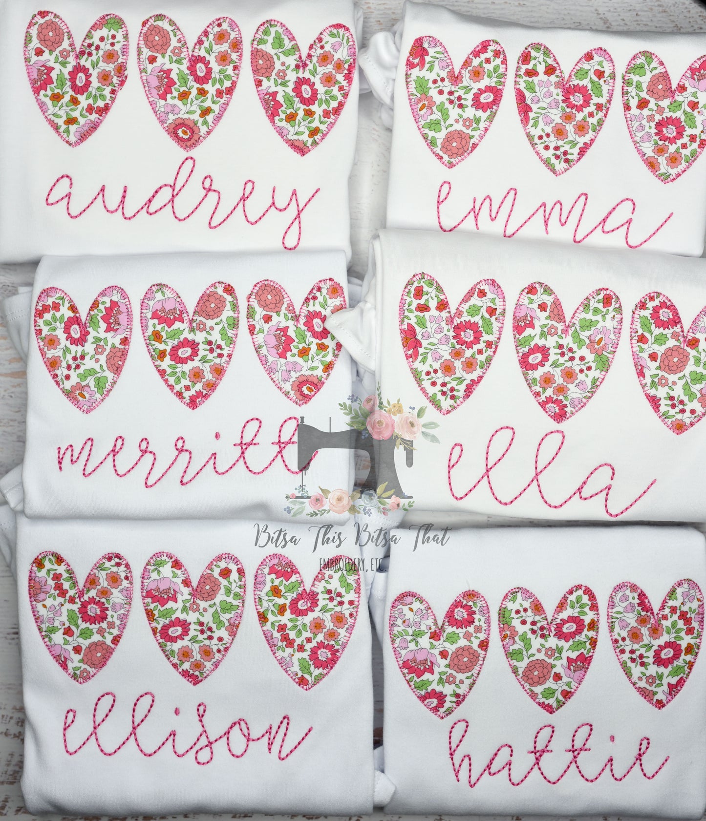 Heart Trio Applique