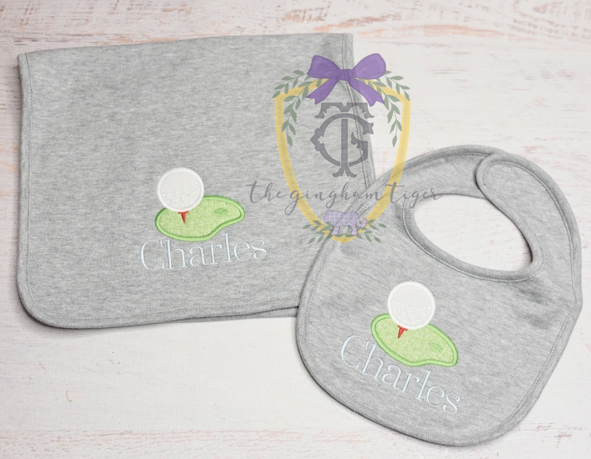 Golf Bib and Burp Cloth