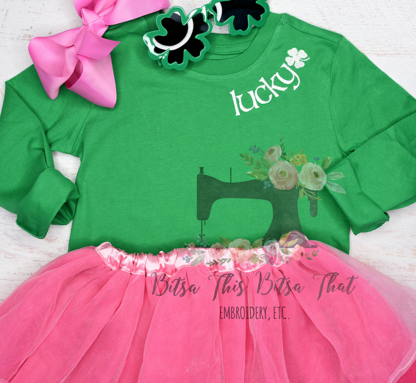 Lucky Neck Embroidery Tee