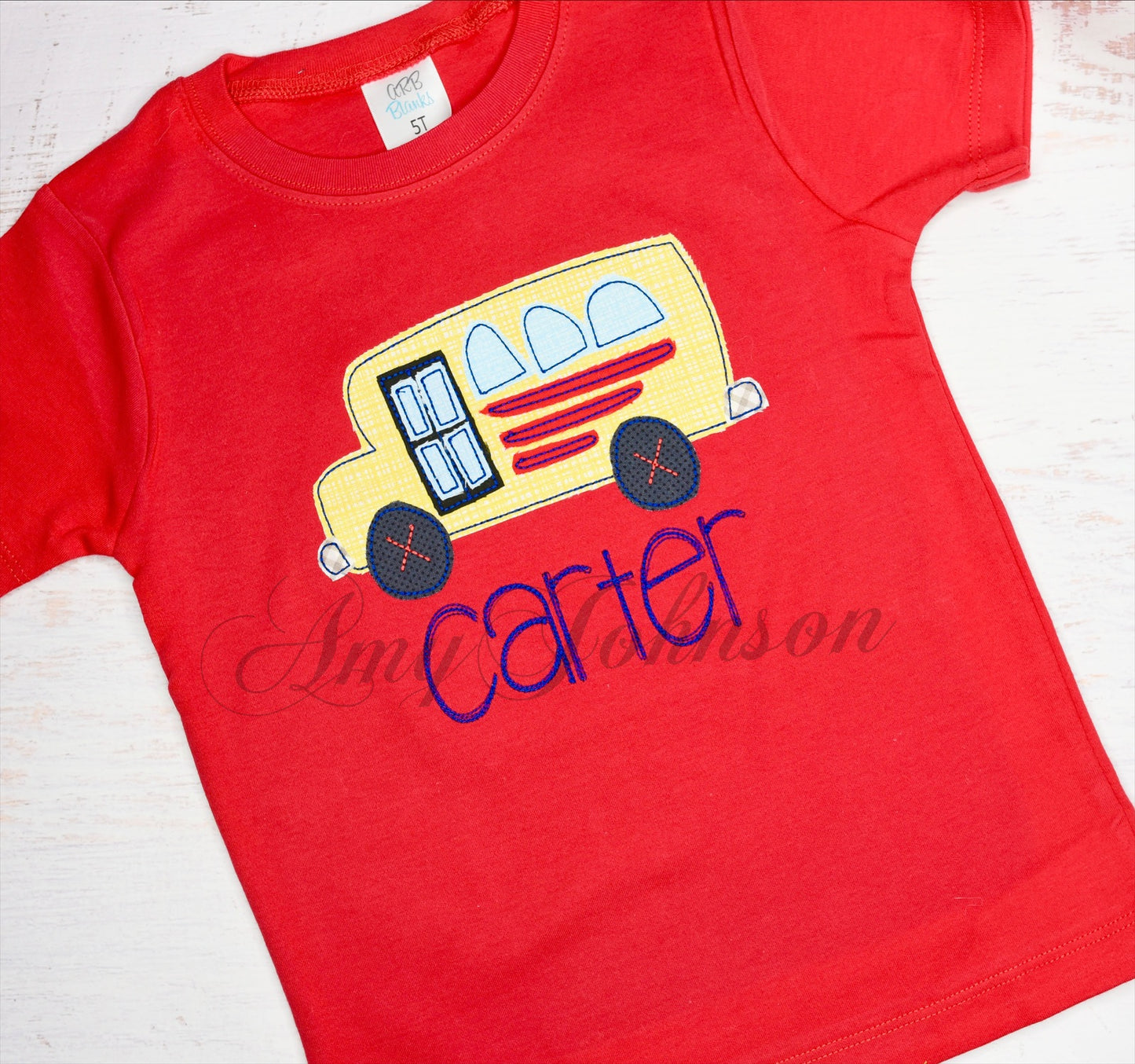 School Bus Applique Shirt