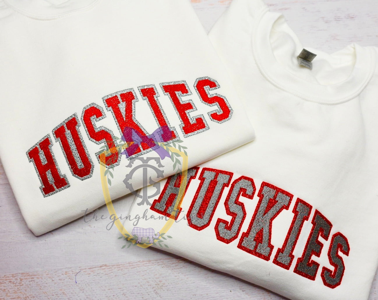 Huskies Embroidered Sweatshirt or Tshirt
