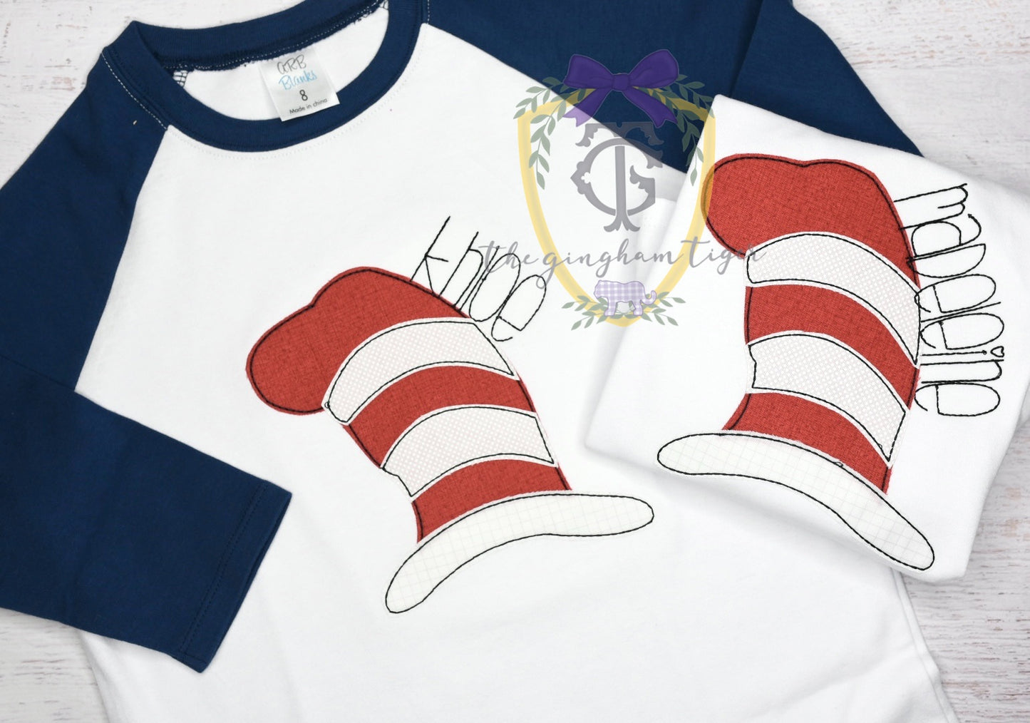Applique Cat Hat Shirt