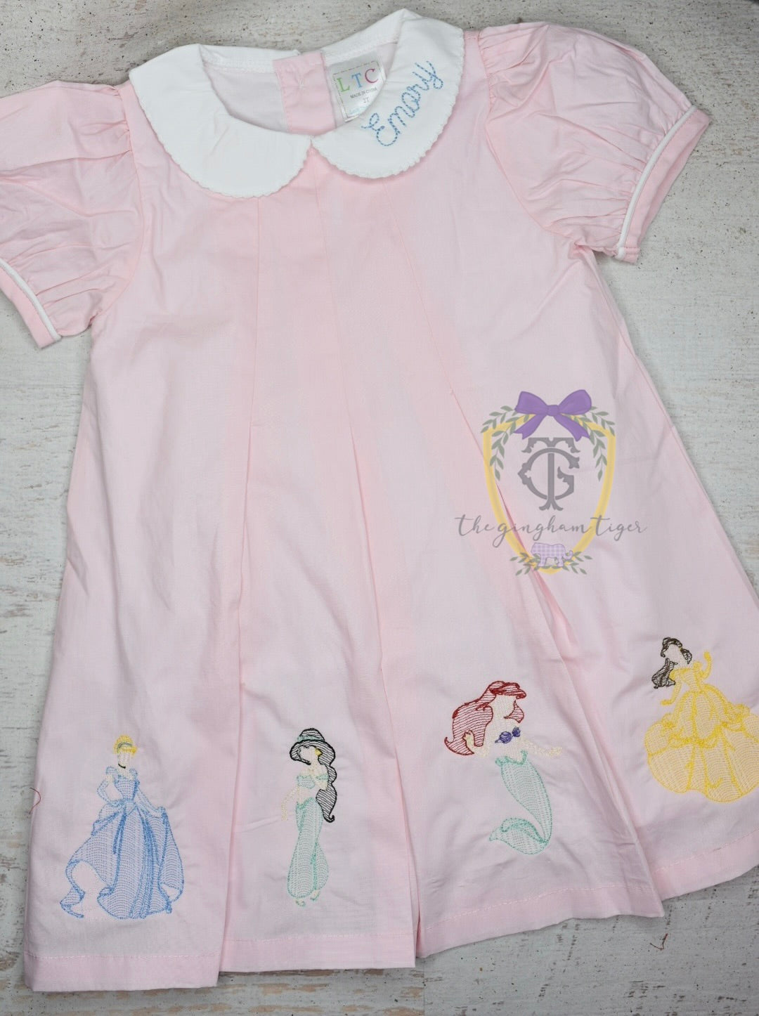 Embroidered Princess Pleat Dress