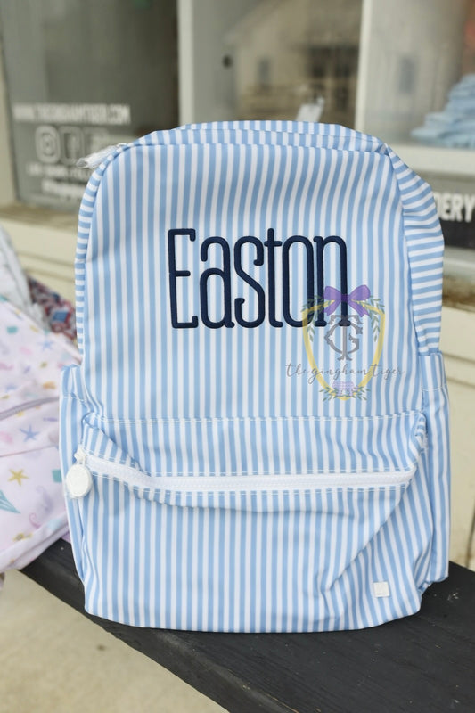 Chambray Stripe Blue Backpack TRVL