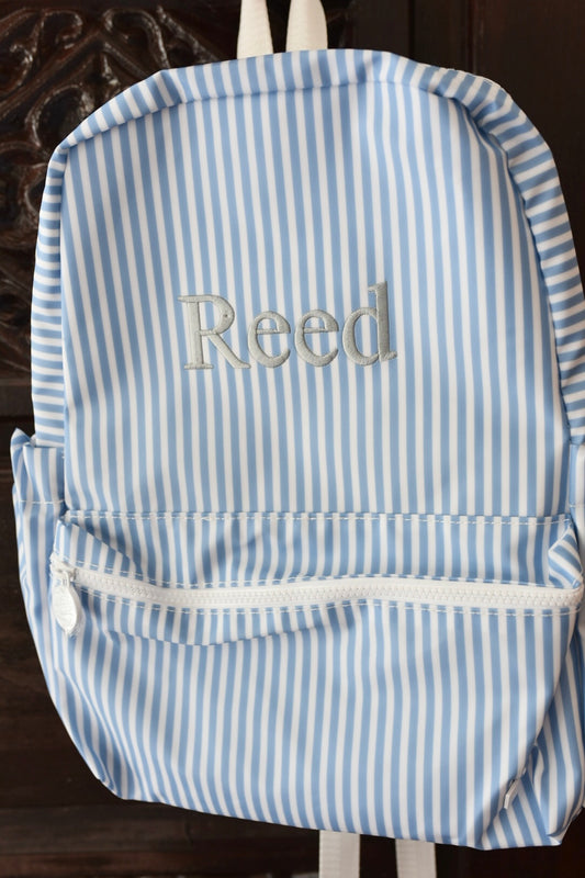 Chambray Stripe Blue Backpack TRVL
