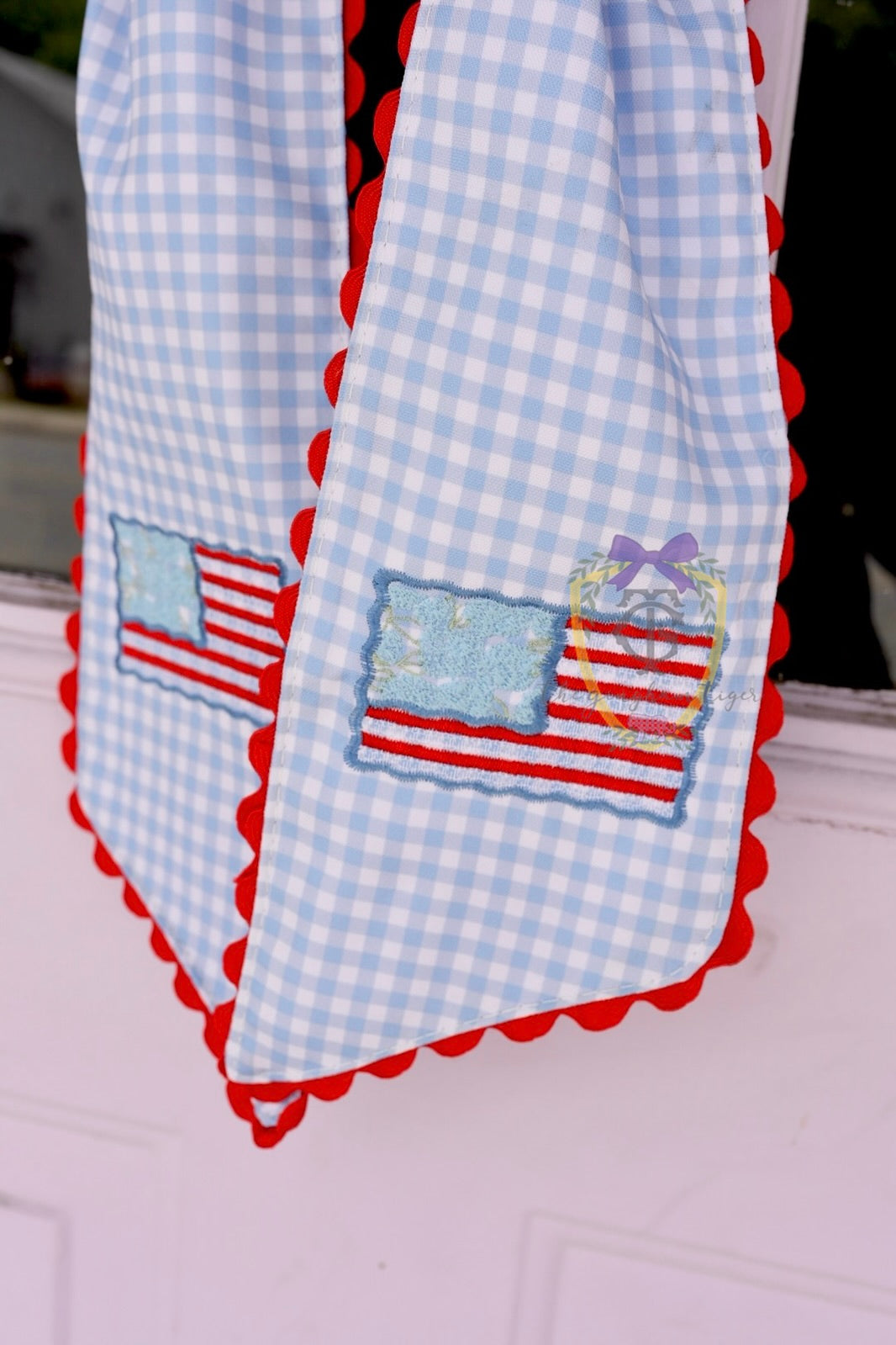 Patriotic Hydrangea Flag Wreath Sash