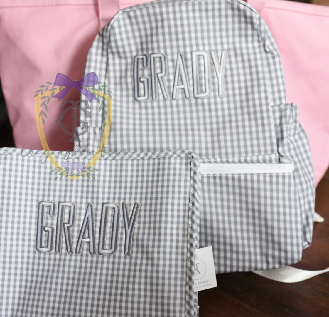 Gingham Gray Backpack TRVL