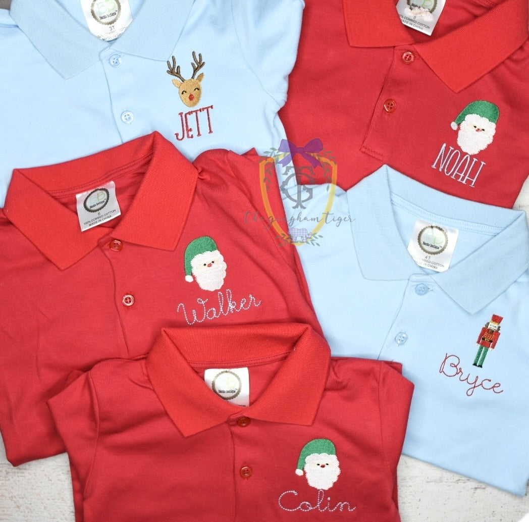 Christmas Embroidered Polo