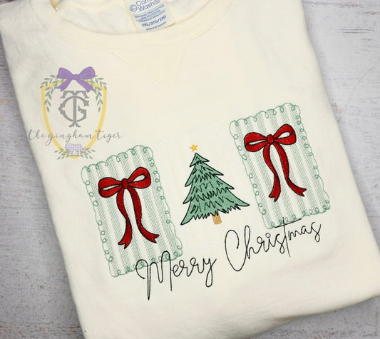 Christmas Coquette Embroidered Sweatshirt