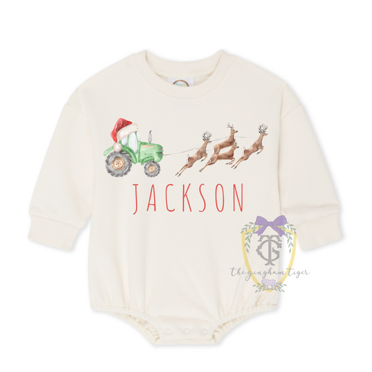 Reindeer Tractor Christmas Shirt or Sweatshirt (infant-Youth)