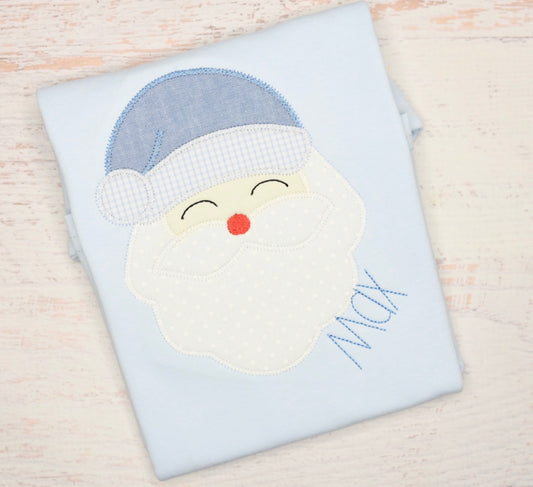 Blue Santa Applique Tee