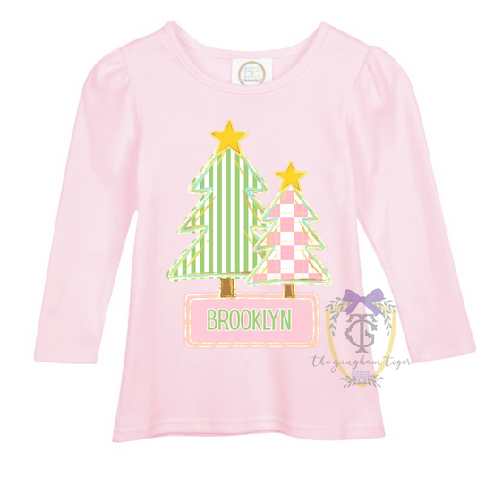 Pastel Tree Christmas Shirt or Sweatshirt (Girls)