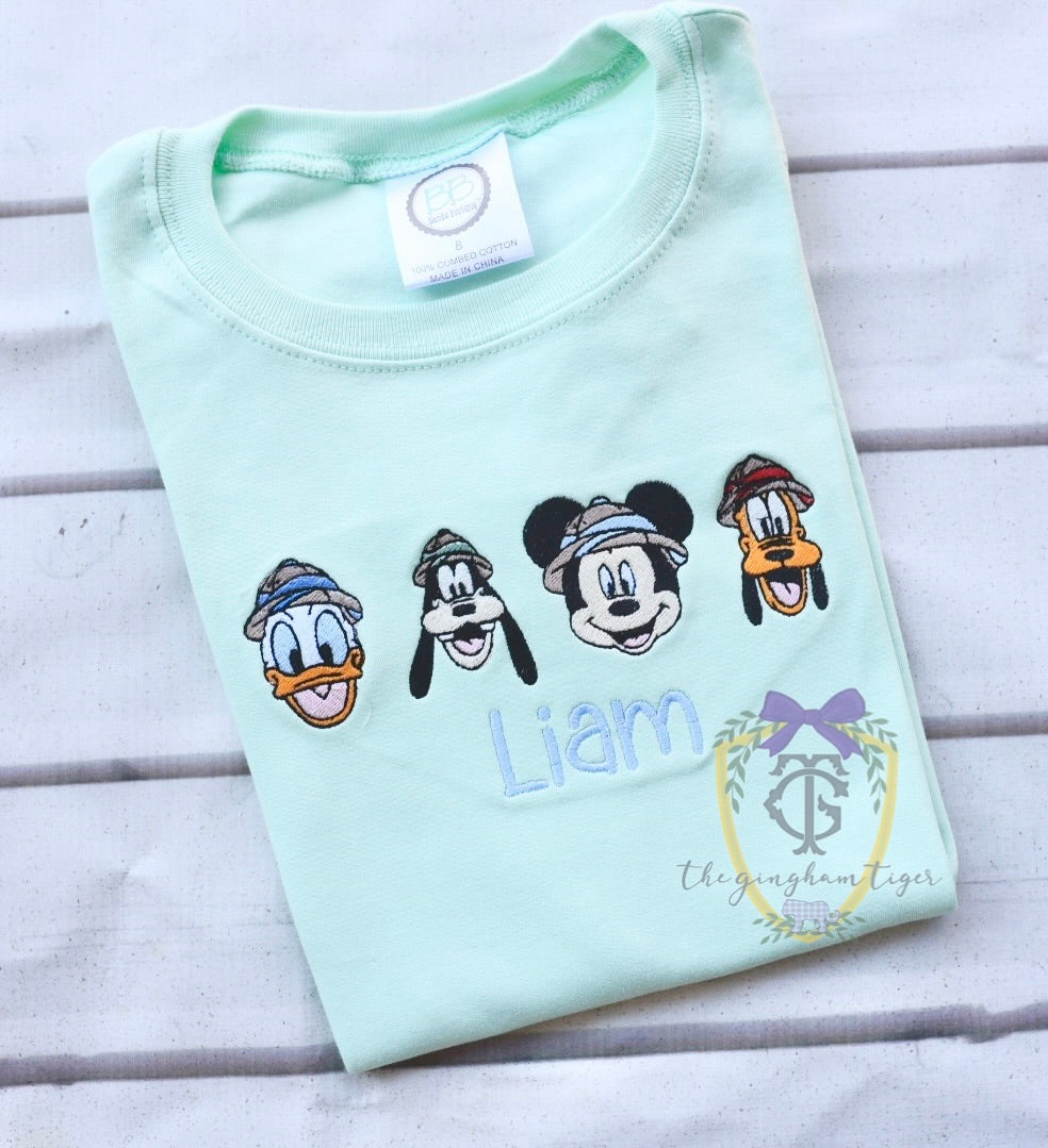 Safari Mouse Friends Embroidered Tee, Bubble, or Dress