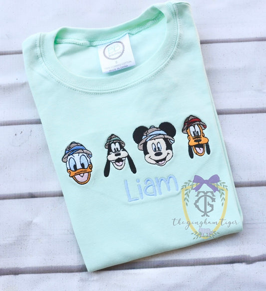 Safari Mouse Friends Embroidered Tee, Bubble, or Dress