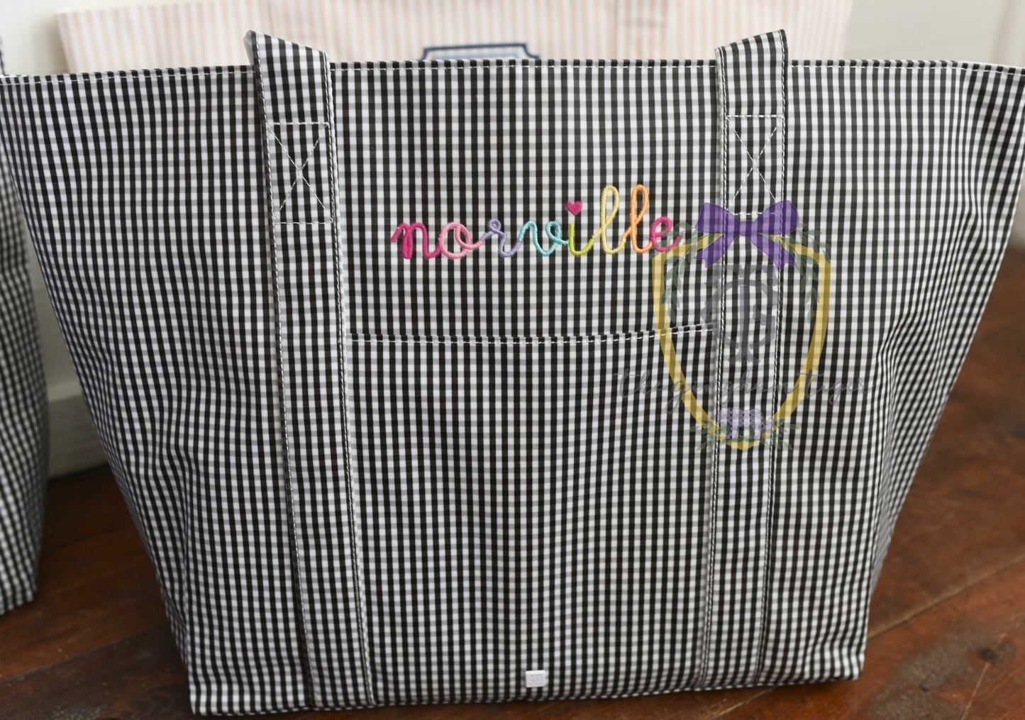 Black Gingham TRVL JUMBO Tote