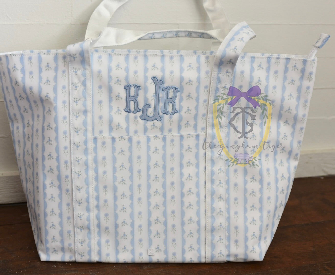 Ribbon Floral Blue TRVL JUMBO Tote