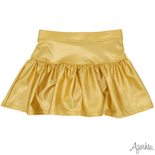 Gathered Skort in Gold Shimmer