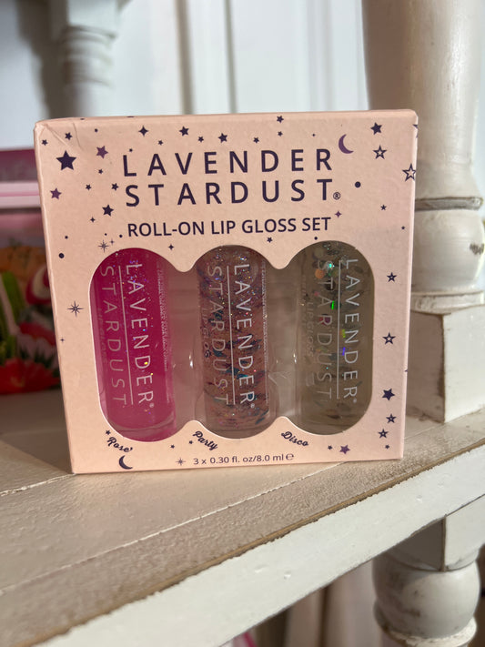 Lavender Stardust Roll-on Lip Gloss Trio