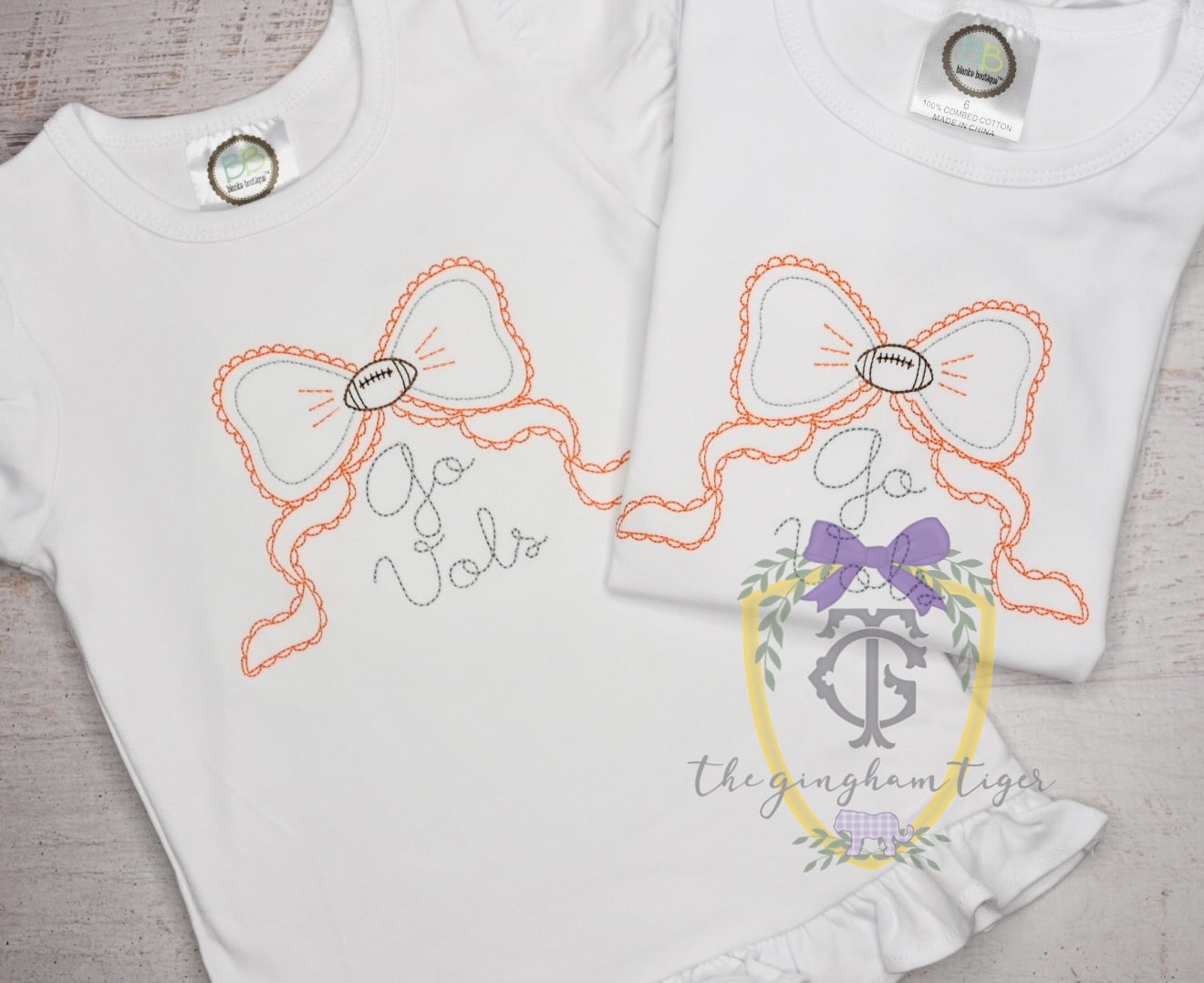 Embroidered Go Team Bow Tee