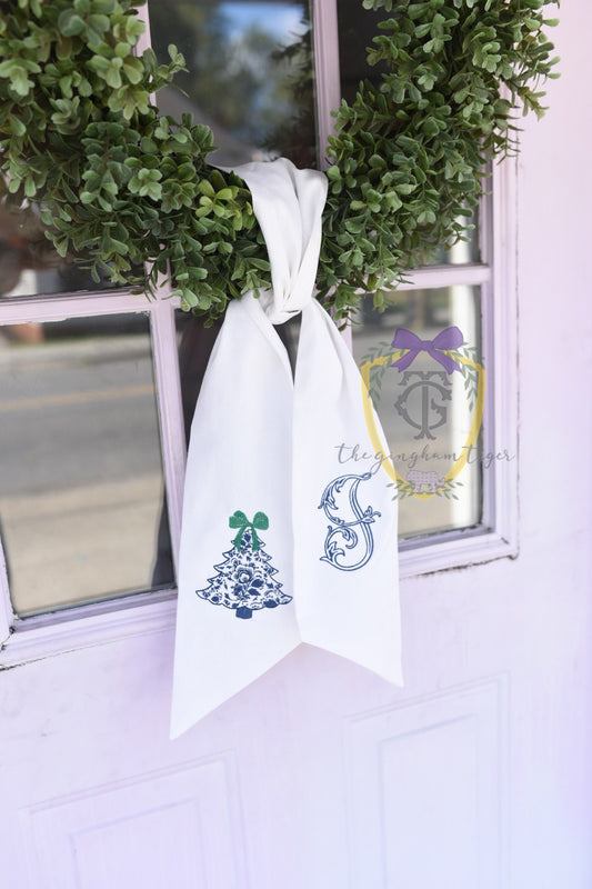 Chinoserie Tree Wreath Sash