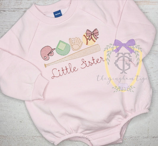 Little Sister Softball or Baseball shirt or sweatshirt
