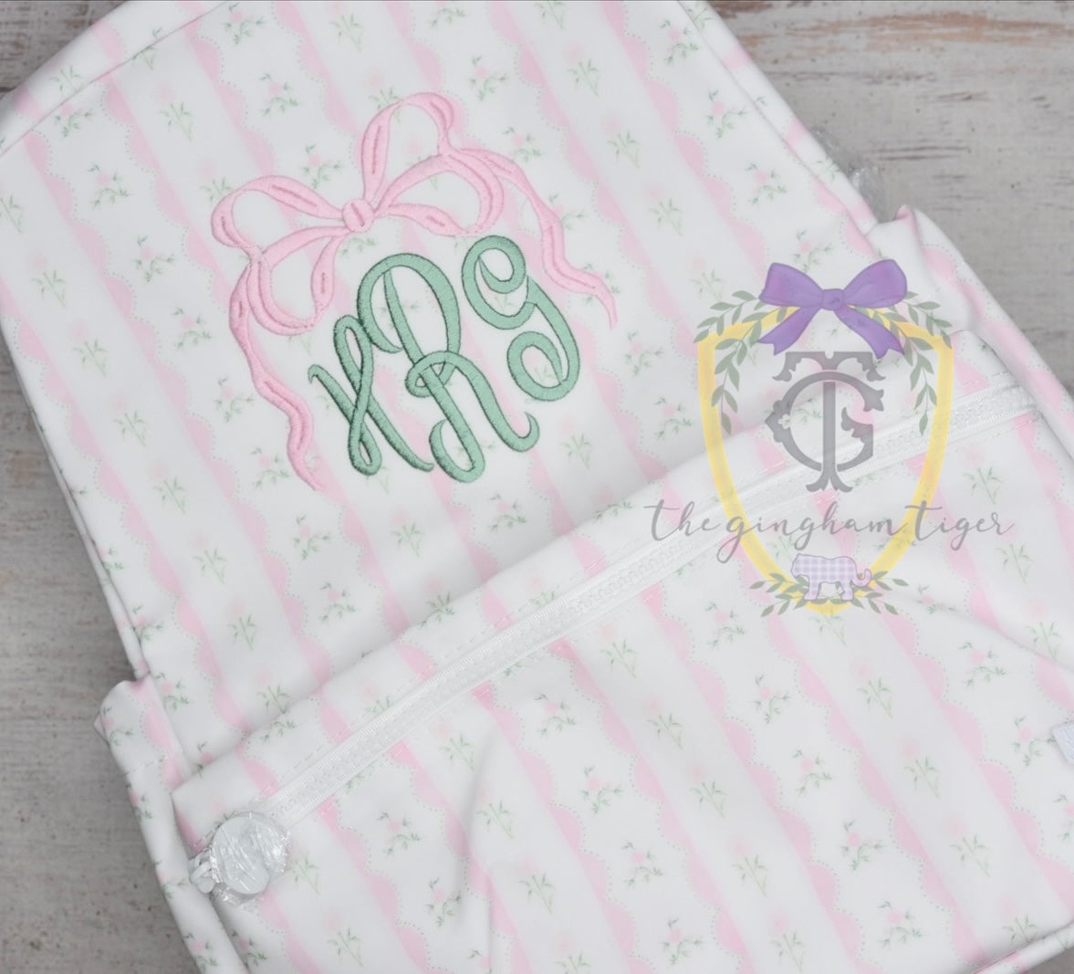 Pink Floral Ribbon TRVL Backpacker