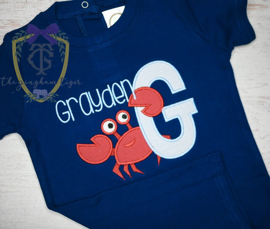Boys Crab Romper, Bubble, or Tee
