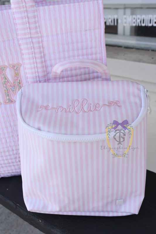 Take Away Bottle Bag - Pimlico Stripe Pink