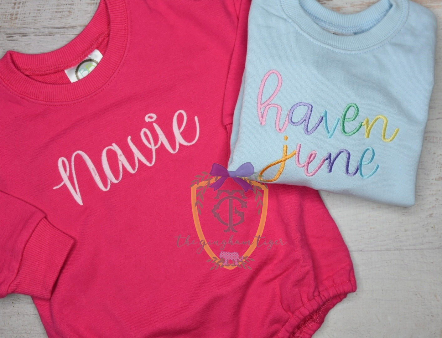 Rainbow Name Embroidered Sweatshirt or bubble