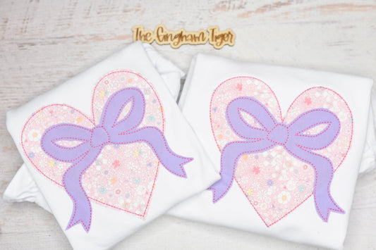 Bow Heart Applique Tee