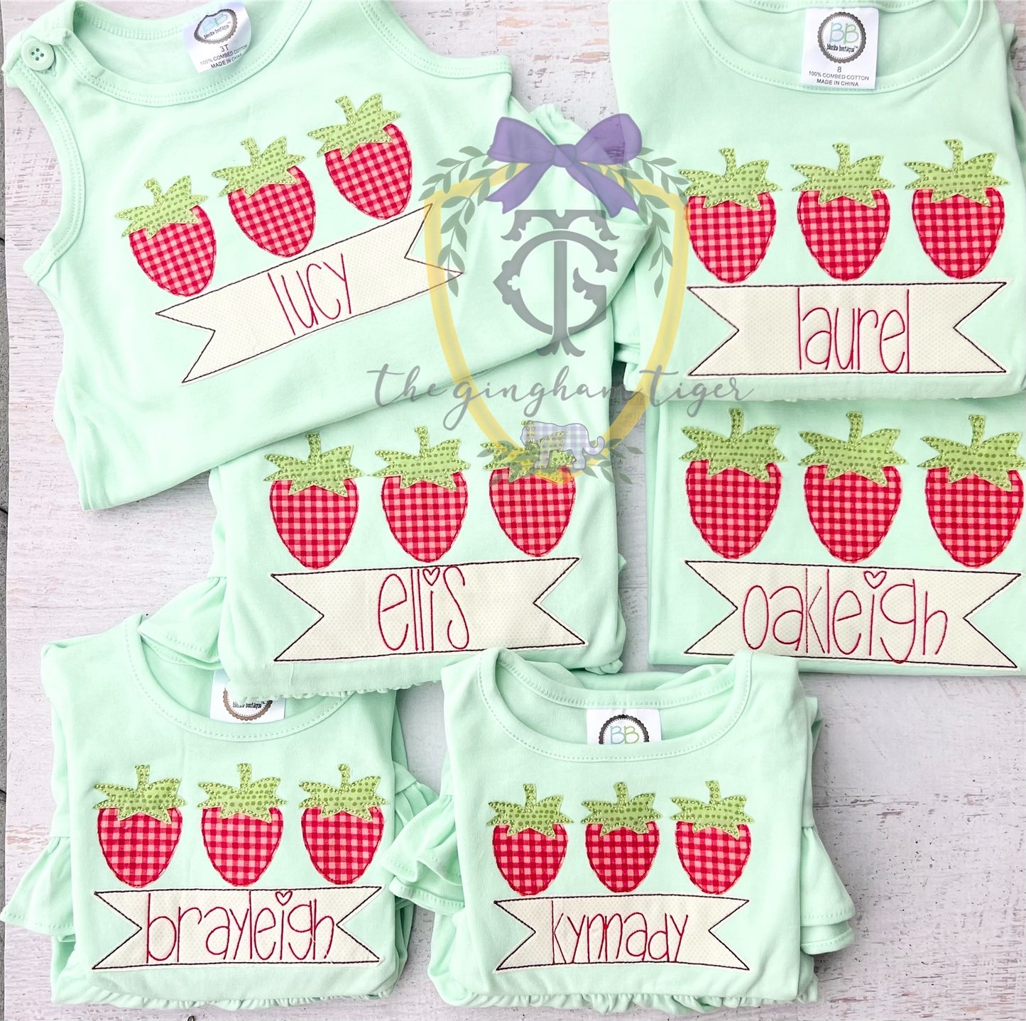 Strawberry Applique Trio