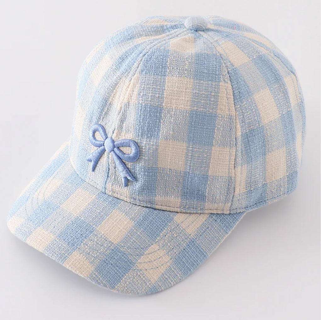 Gingham Bow Hat - kids