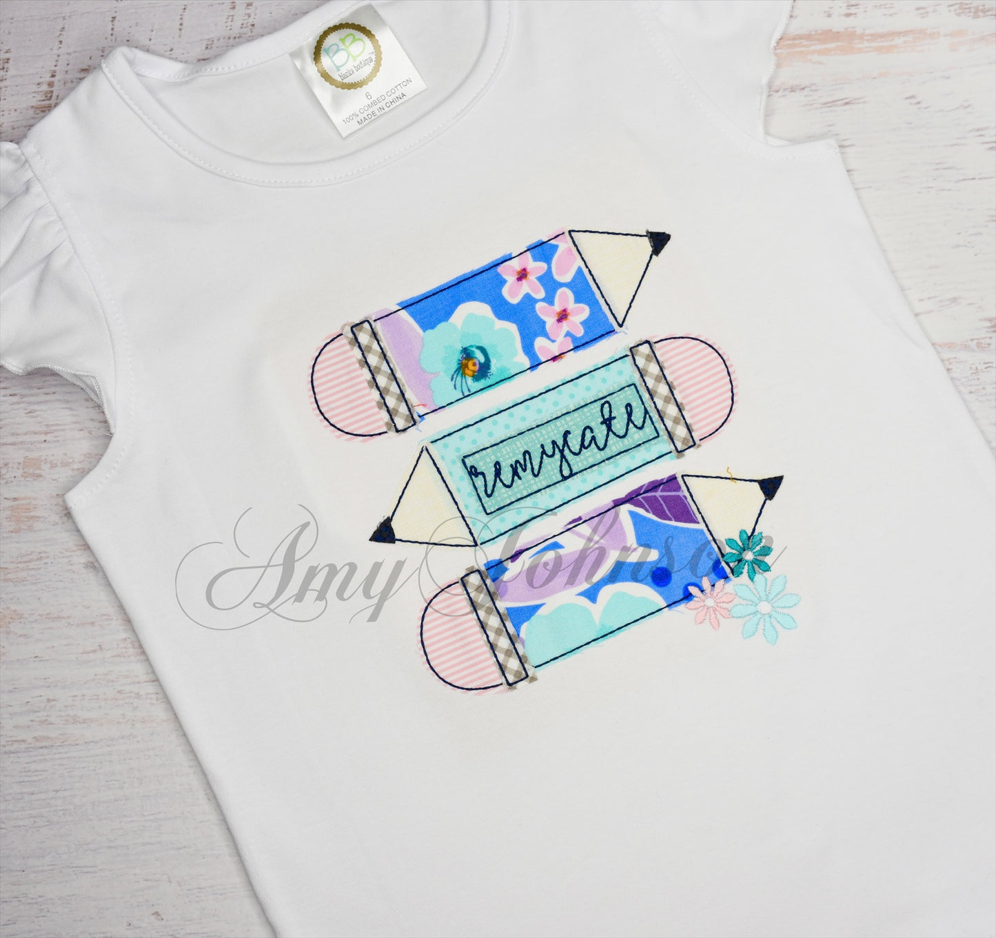 Pencil Trio Applique Tee