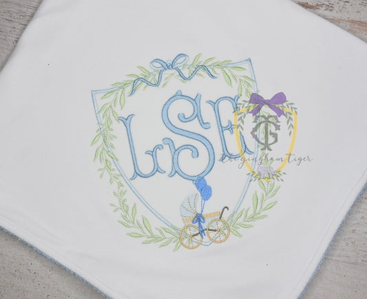 Baby Boy Blanket with Carriage Crest
