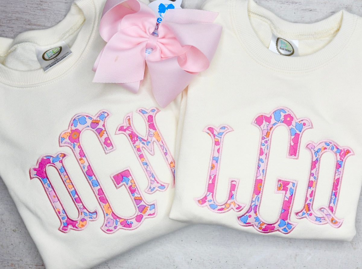 Applique Monogram Sweatshirt or Sweatshirt Bubble
