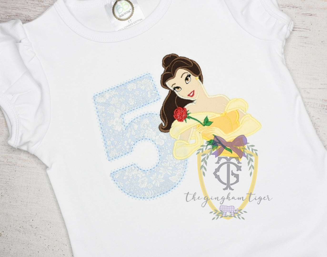 Beauty Princess Applique Birthday Shirt