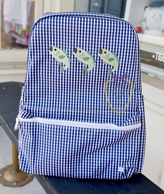 Backpack TRVL - Gingham Navy