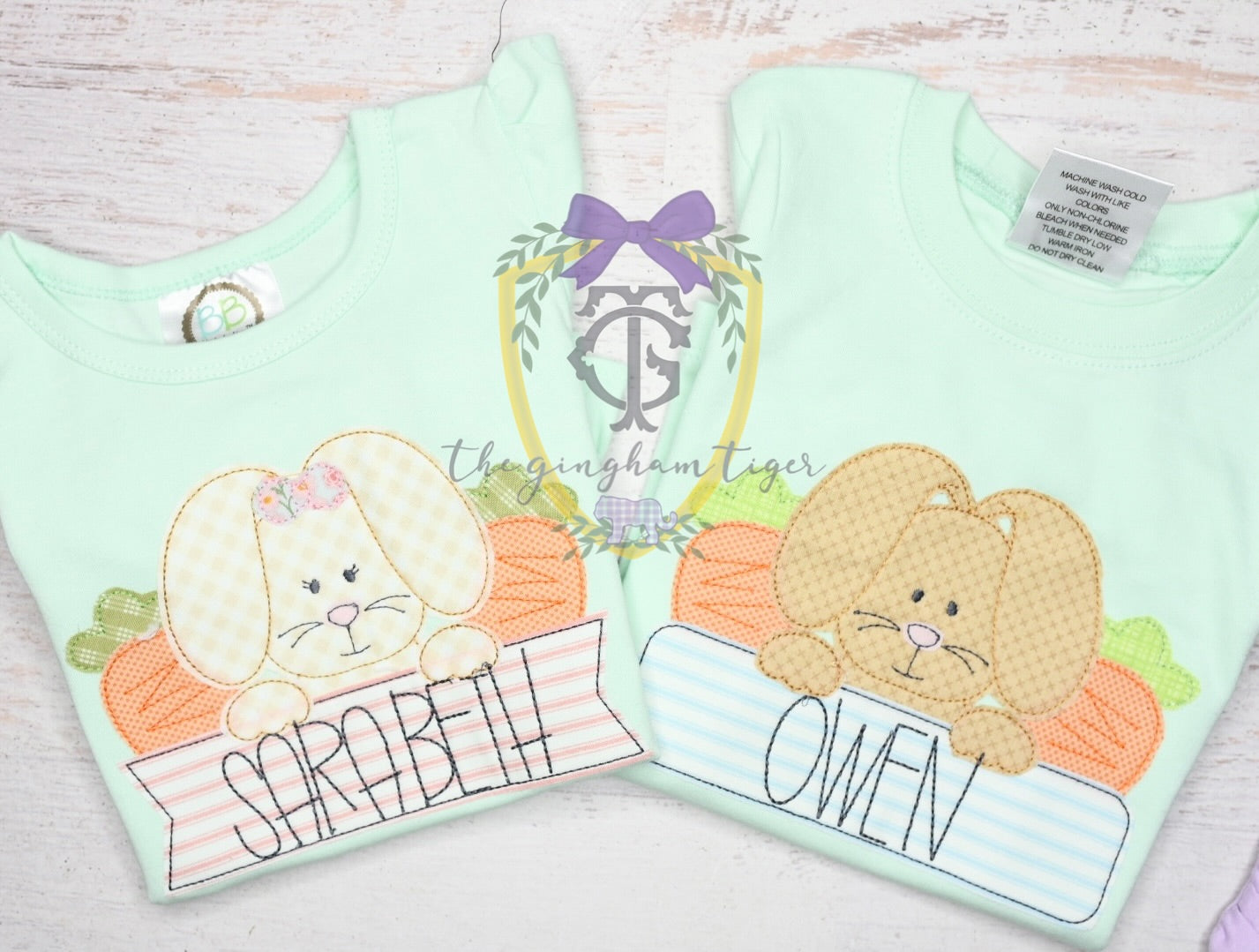 Easter Bunny + Carrots Applique Tee